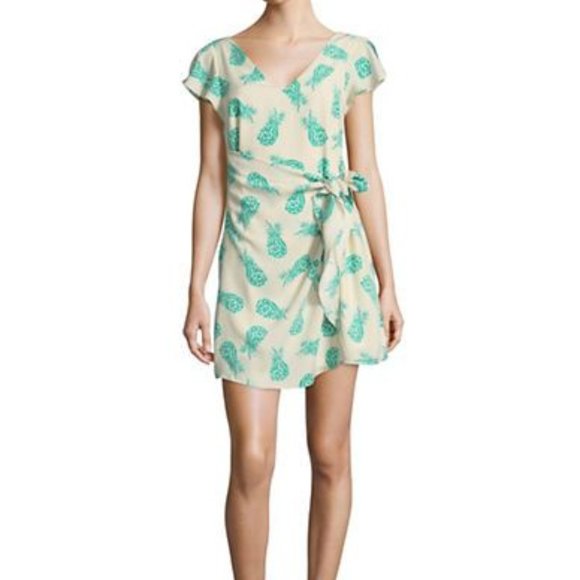 Design Lab Pineapple Print Wrap Dress - Picture 1 of 7